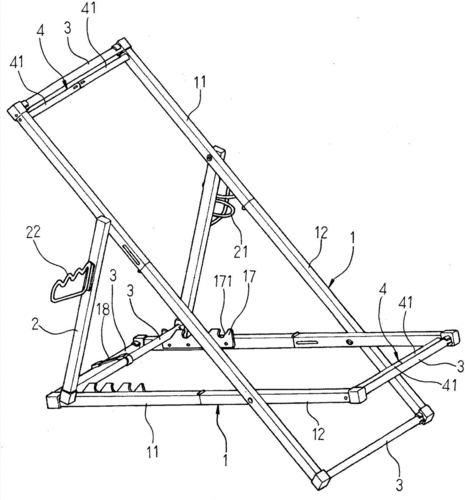 可折收的多功能躺椅结构的制作方法
