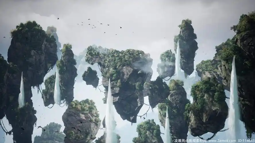阿凡达悬浮的山舞台背景