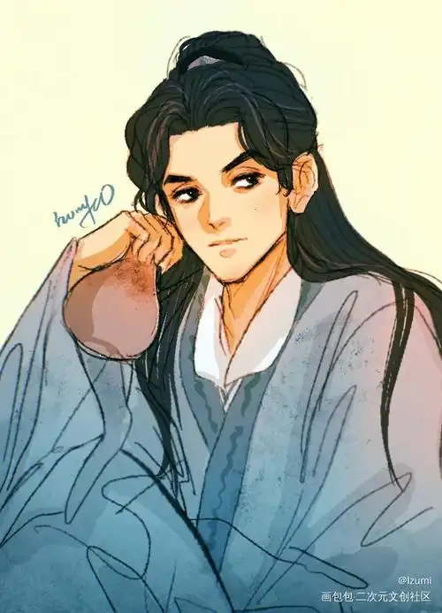 美人就算醉了也是美人_山河令浪浪钉温周温客行周子舒古风q版绘画作品