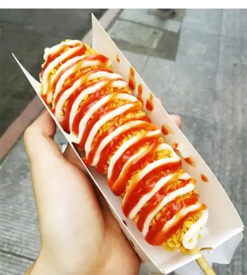 网红拉丝芝士棒130g10支韩国网红芝士热狗串油炸街边小吃半成品