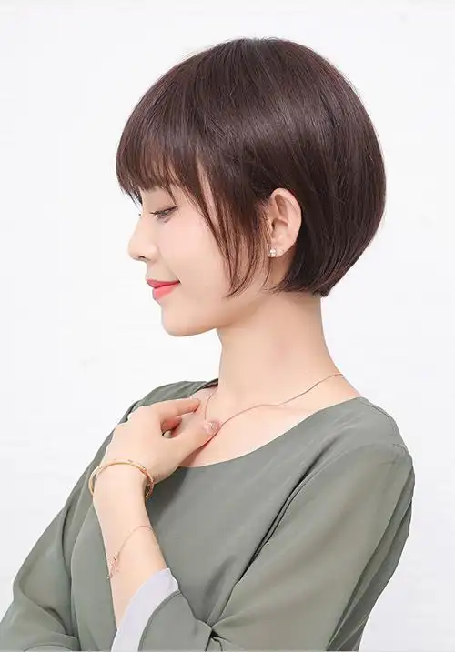 假发女短发波波bobo头短直发自然修脸女式真发混发整顶发套