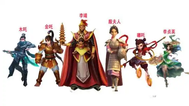 哪吒全家福【李  靖】夫人你肚子大好多了,太好了三娃出来,我凑足五个