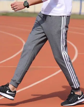 青少年运动裤男裤子韩版潮修身小脚秋冬学生休闲束脚裤宽松 深灰色