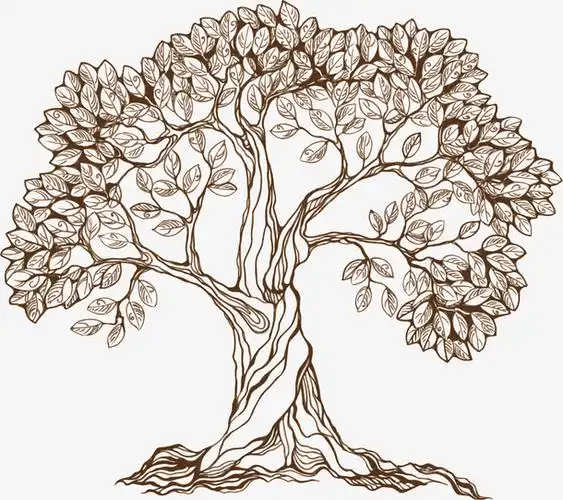 矢量图素描茂密大树免抠素材免费下载_觅元素51yuansu.com