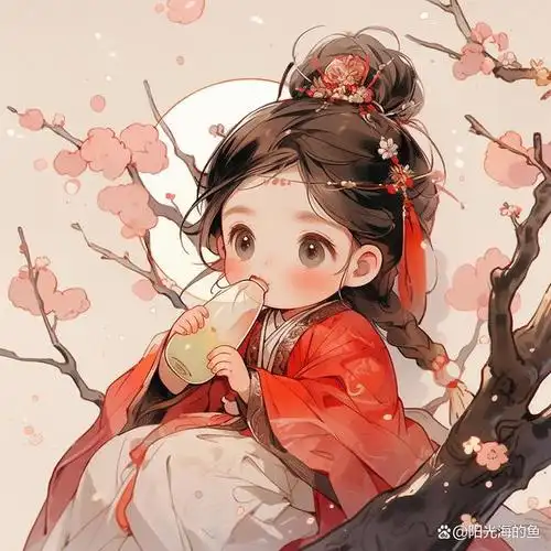 萌系古风|桃花仙人种桃树,又摘桃花换酒钱