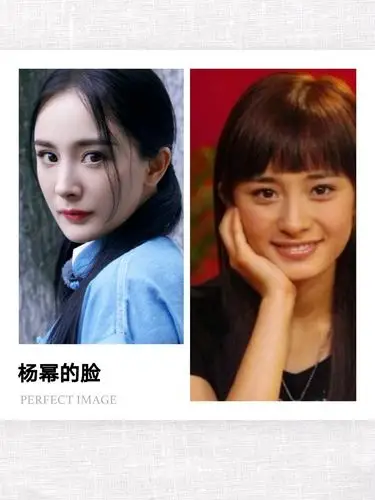 从杨幂早期的图片可以看出来她整容之前的脸型是大众脸中的方脸,额头