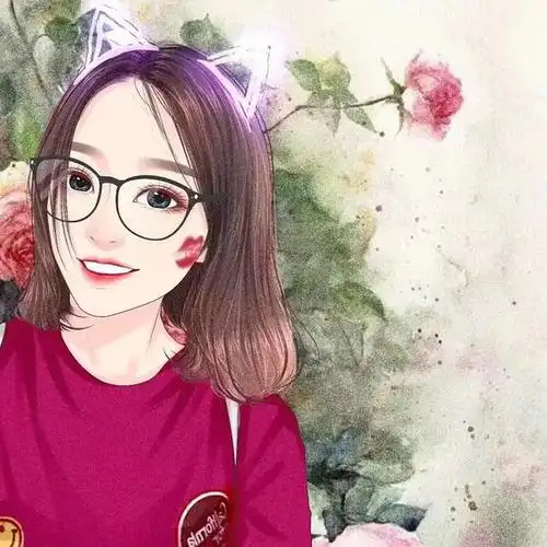 求一些戴眼镜的温柔女生手绘头像