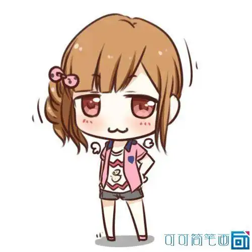 卡通人物简笔画彩色可爱头像女生头像