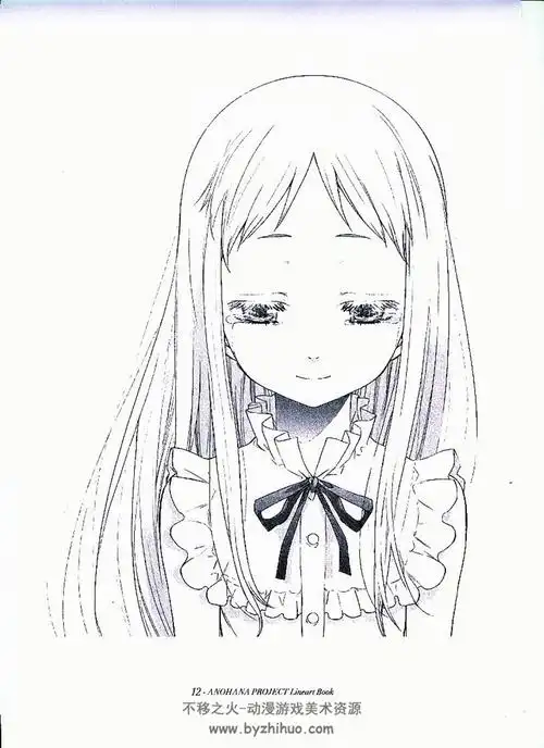 未闻花名线动画线稿稿手稿设定画集