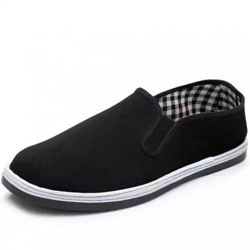 迈凯恩品牌老北京布鞋男士防滑懒人平底黑工作休闲春秋季千层底帆布