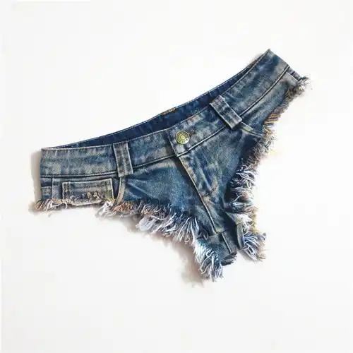 新款怀旧色洗水牛仔三角短裤夜店钢管舞女裤辣妹比基尼超短裤包邮