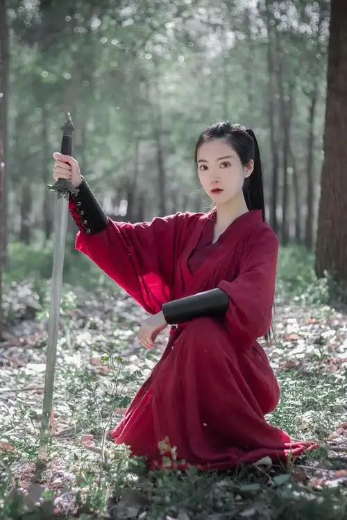 红衣女剑客 - 景明古风摄影