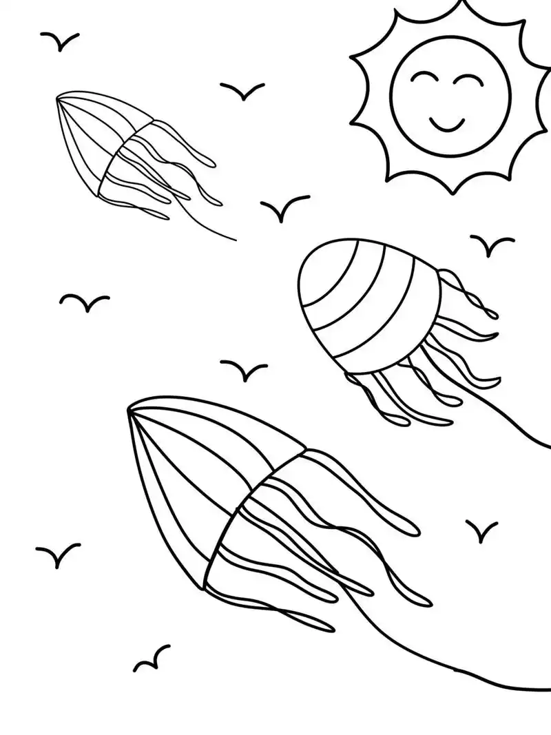 春天主题画 风筝09 创意画 儿童画 简笔画 有线稿#创意美术儿童画