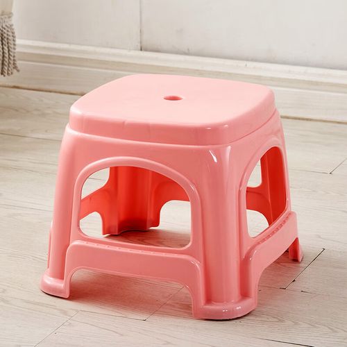 家用小凳高凳板凳大号椅子餐桌凳时尚简约胶凳凳 小号无盖粉色23厘米