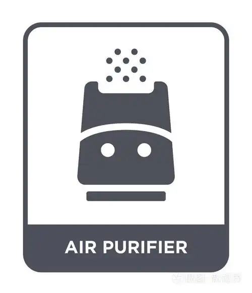 空气净化器图标隔离在白色背景上.