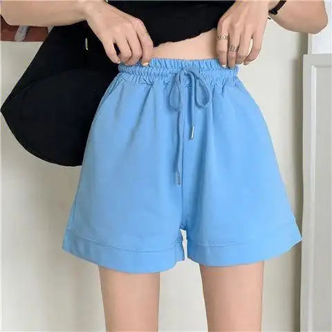 显瘦运动短裤女夏外穿纯色阔腿宽松大码休闲热裤高腰跑步居家睡裤,29.