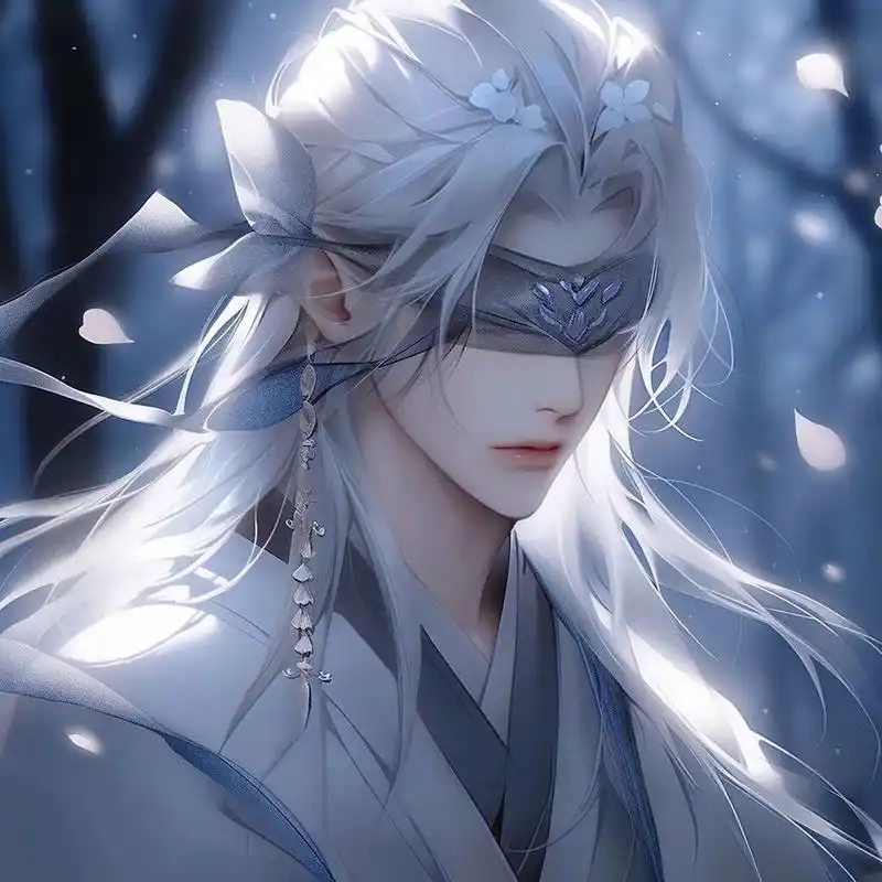 古风武侠高冷男生头像|蓝色系古风男生头像