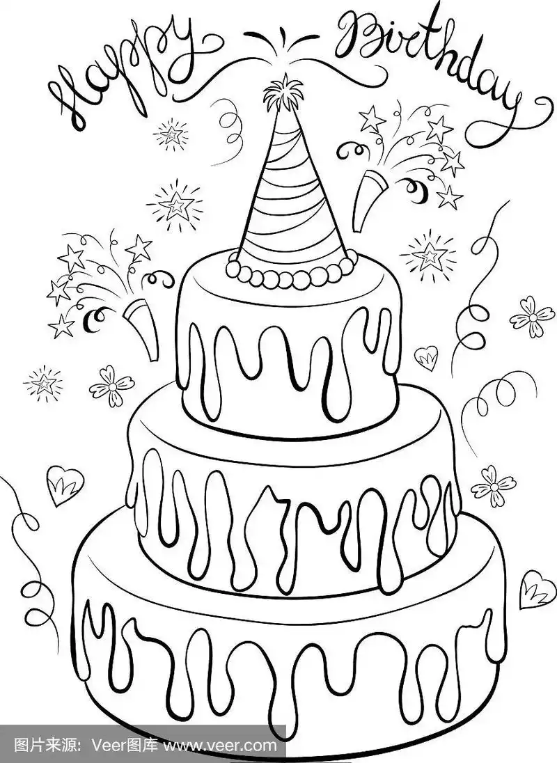 孩子们给生日蛋糕涂色