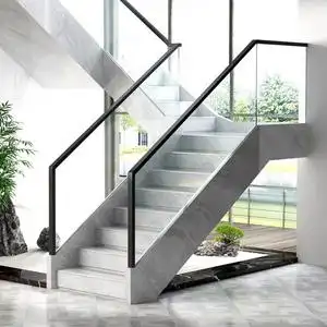现代简约楼梯扶手家用护栏卡槽钢化玻璃阳台栏杆室内室外围栏地槽