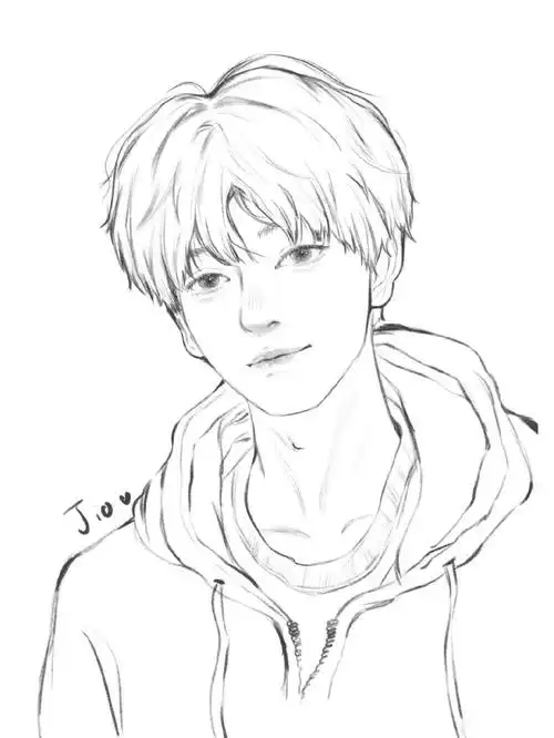 报课好久了都#procreate绘画  #阿花团练  #男生线稿