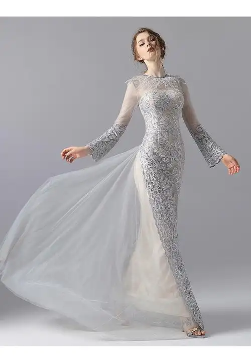 思朵晚礼服2021新款名媛复古气质礼服裙长款显瘦礼服