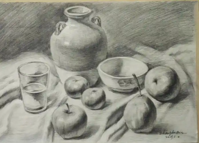 静物素描临摹