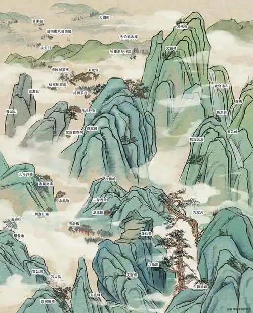 水墨手绘地图 旅游导览地图