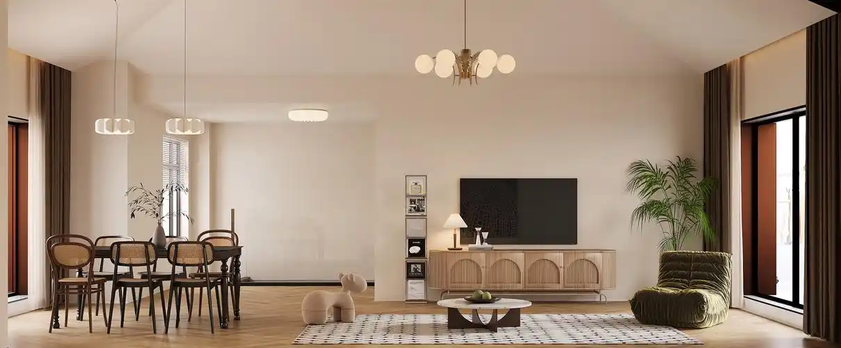 复古风客餐厅——白龙马效果图-室内设计-拓者设计吧