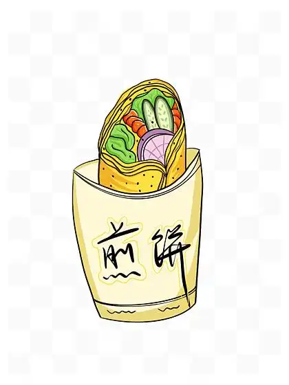 华北美食 i>山 /i> i>东 /i>煎饼美食小吃插画