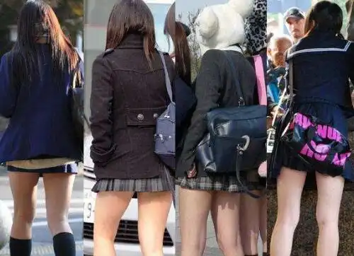 慎入世界上最短的裙子日本女高中生校裙短到极限