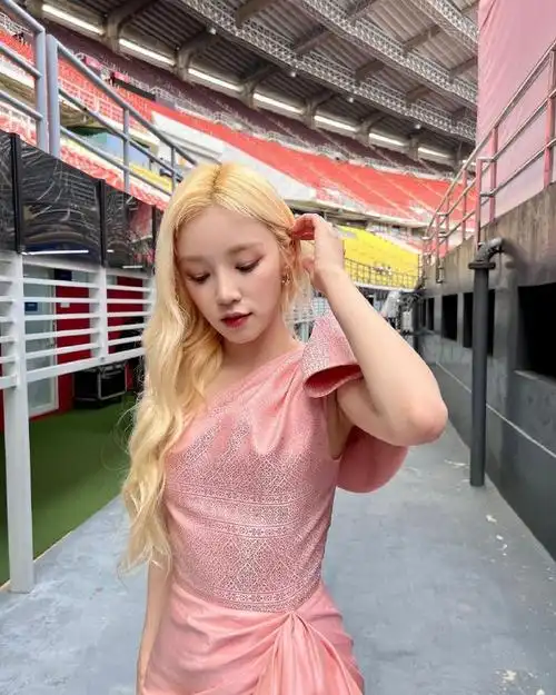 宋雨琦粉色开叉长裙造型##宋雨琦金唱片红毯粉裙造型