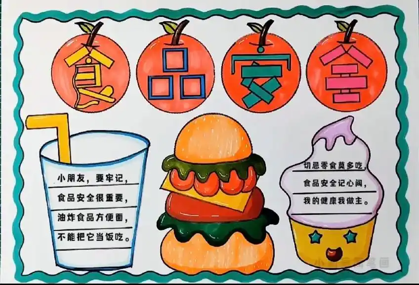 健康饮食手抄报/食品安全手抄报 - 抖音