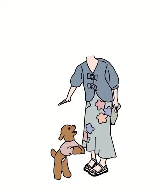 无水印抠图素材主人和宠物单人