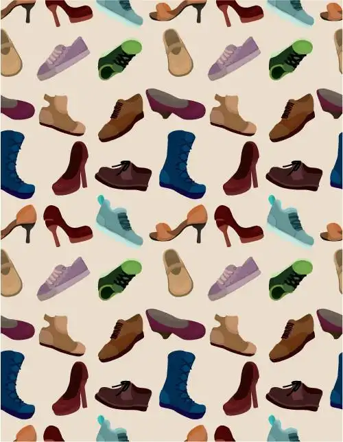 无缝卡通鞋子背景图片