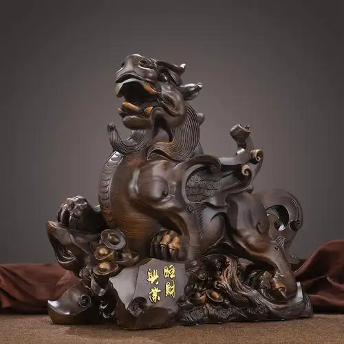 旺财纳福貔貅摆件家居客厅装饰品招财镇宅辟邪皮摆件