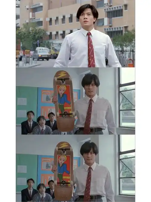 郭富城男高中生校服滑板少年出浴美人