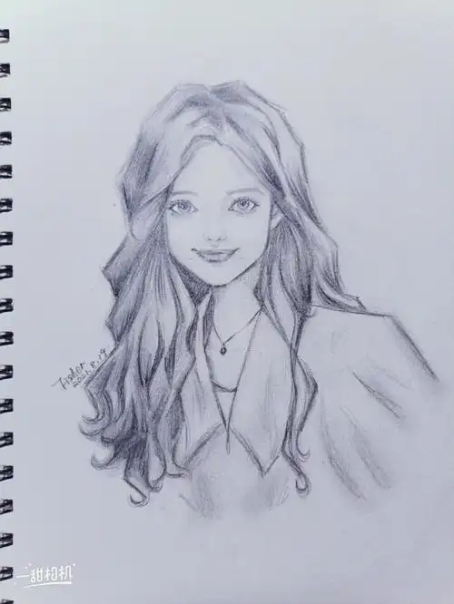 好久没有画画啦#卡通画  #素描头像