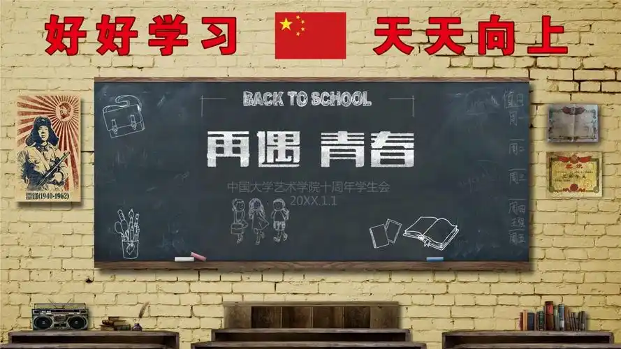 再遇青春同学聚会画册ppt模板