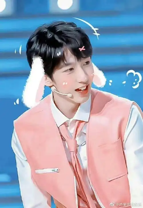 贺峻霖兔耳朵错位图