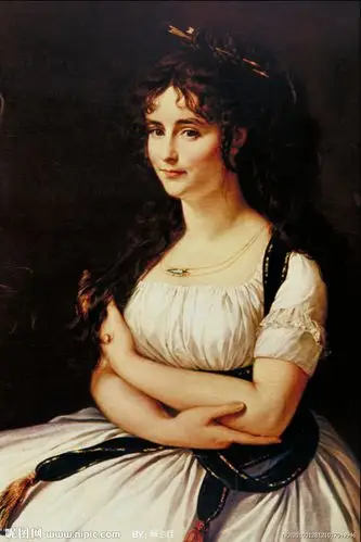 油画微笑美貌女孩图片