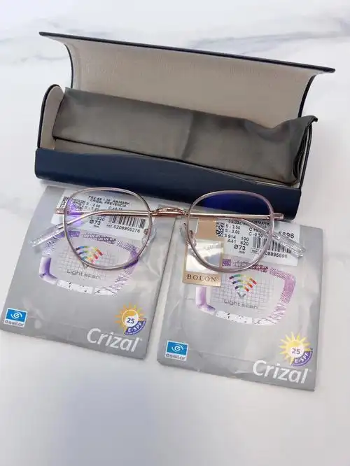 暴龙金属小圆框依视路钻晶a4防蓝光