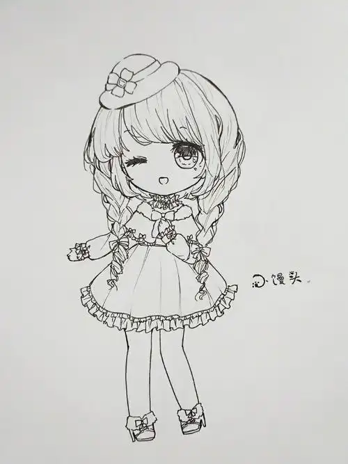 简笔画q版卡通女孩