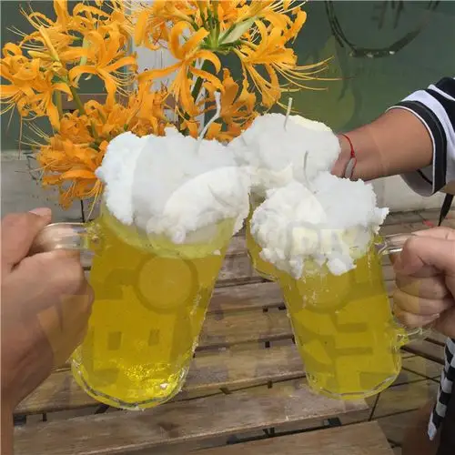 创意的干杯啤酒造型手工diy蜡烛产品