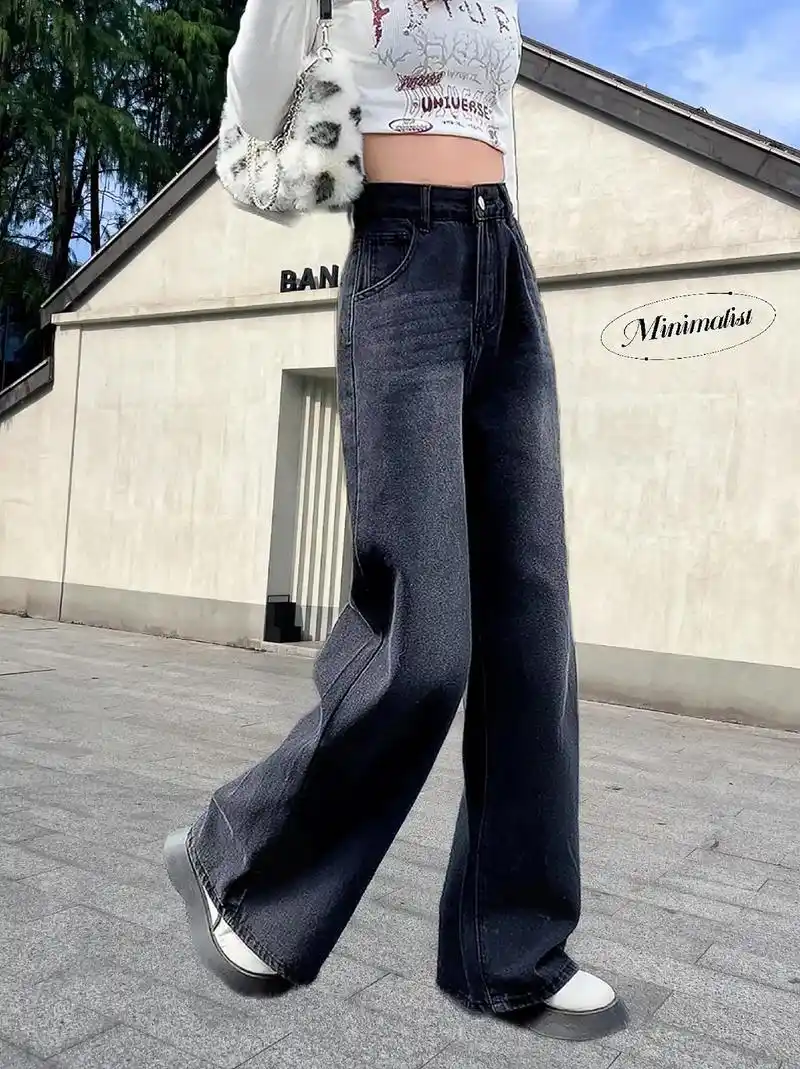 百搭阔腿牛仔裤