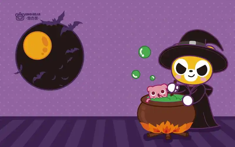 可爱卡通万圣节图片宽屏电脑桌面主题壁纸(3)