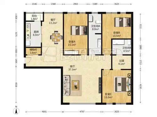 北京印象 海淀西四环内 五路居 家乐福,中高楼层采光好