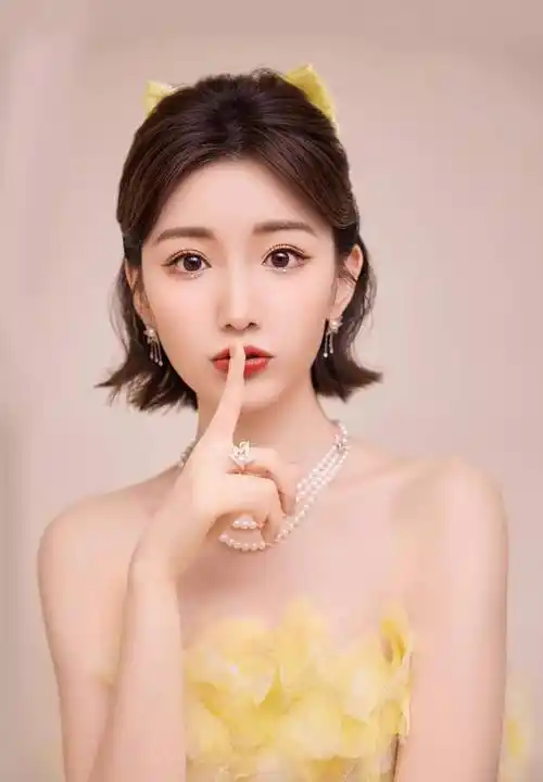 毛晓彤穿黄色花朵抹身材蓬蓬裙 明艳靓丽 俏皮可爱 露香肩雪肤甜美动