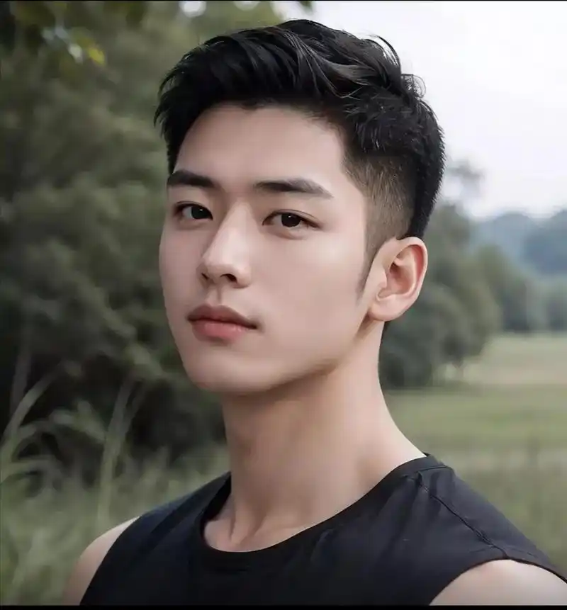 偶然遇到了一位身穿黑色背心的短发男孩,那叫一个阳光帅气啊!