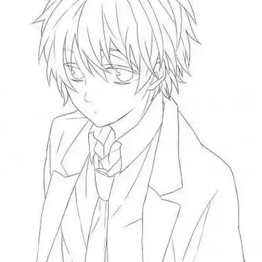 动漫人物简笔画男帅气男生头像