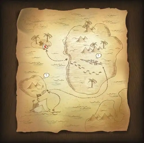 藏宝图02矢量素材卡通矢量页素材色彩